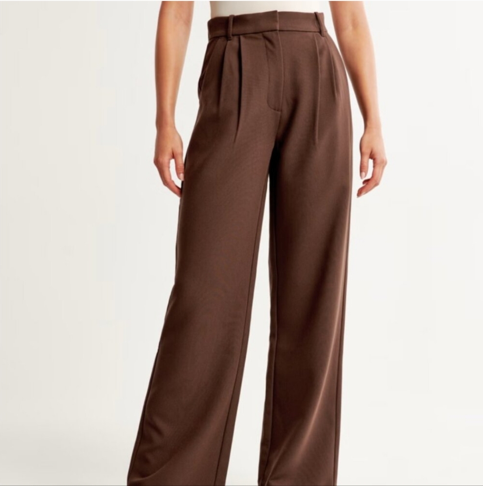 Abercrombie & Fitch Women's Sloan Wide Leg Brown Pants